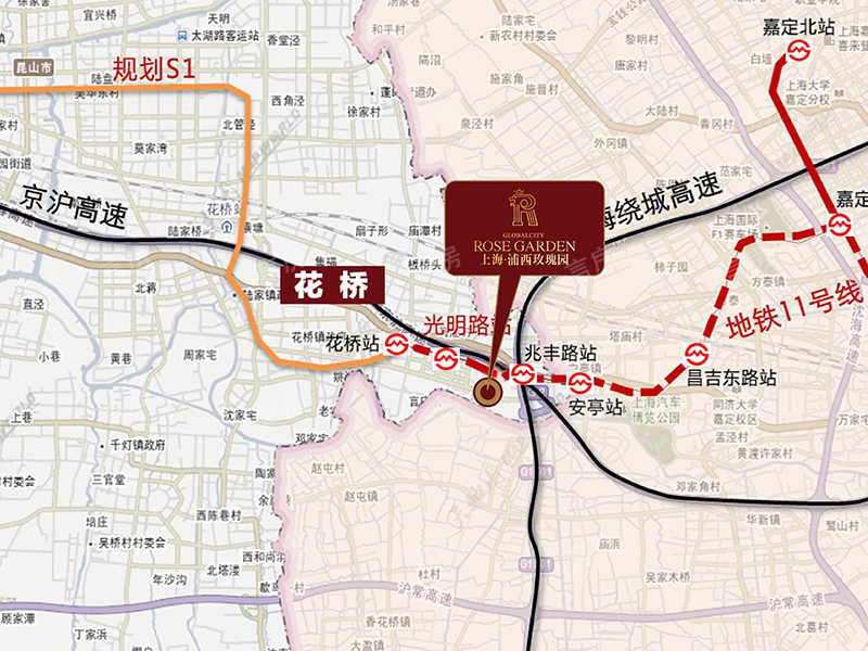 上海浦西玫瑰园位置图
