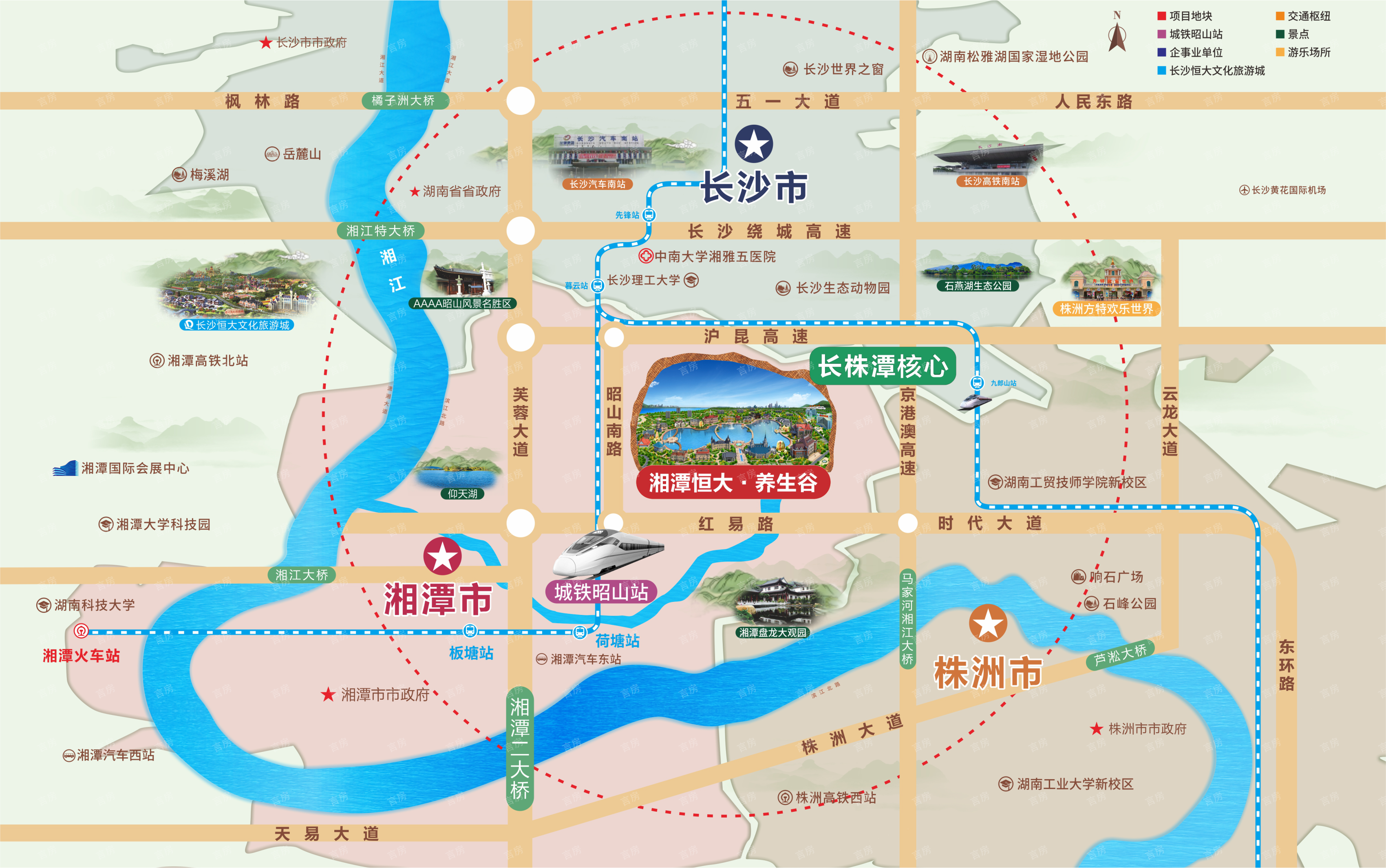 湘潭恒大养生谷位置图
