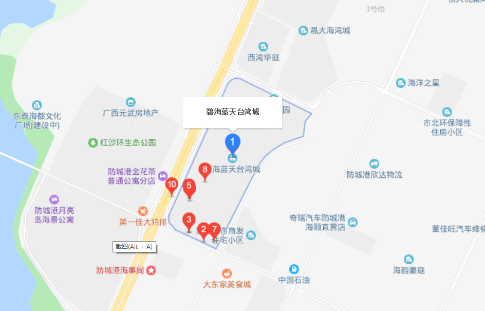 碧海蓝天台湾城位置图